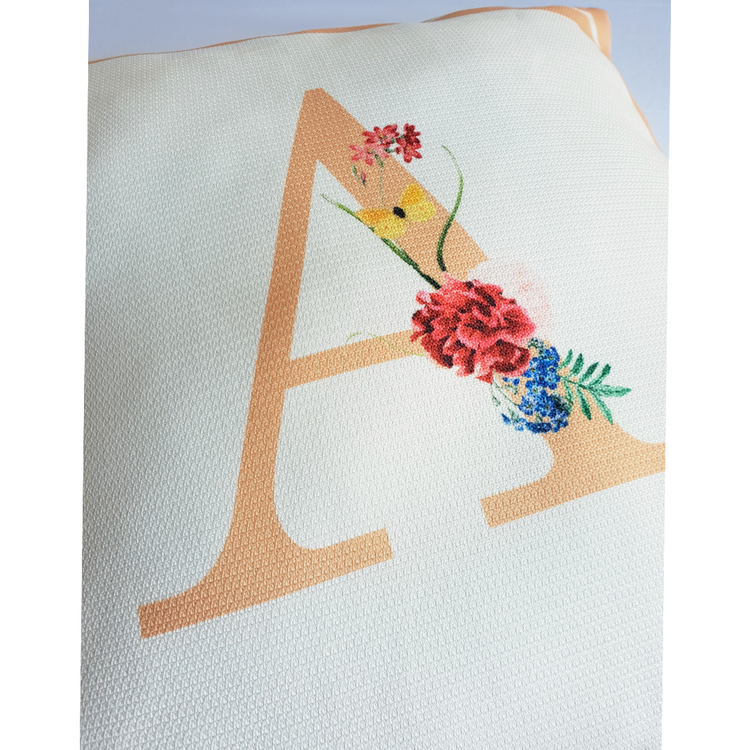 Beige Letter Cushion